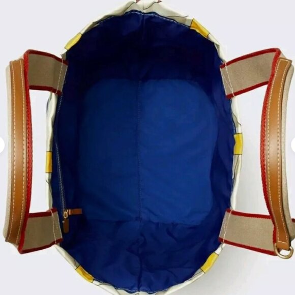 NWT! NEW! Tory Burch Ella Market Tote Bag -Large -Nylon Gracie Basket Weave - Picture 4 of 10